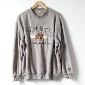80s Vintage Oversized Clothing - Seattle Sonics Crewneck Sweatshirt - Men's XL